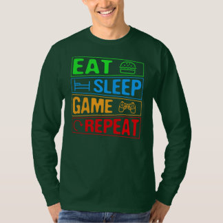 Camiseta Jogo Comer Jogo para Dormir Repetir Jogo Presente