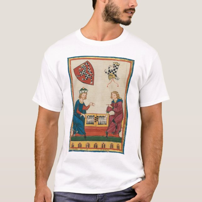 Camiseta Jogo Contra Gamão, Arte Medieval do Século 14 (Frente)