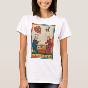 Camiseta Jogo Contra Gamão, Arte Medieval do Século 14