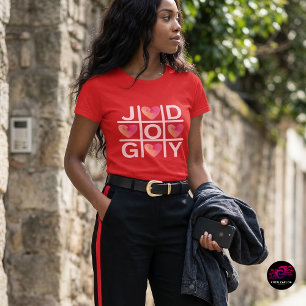 Camiseta Jogo da Velha Cristão Alegria Deus Corações