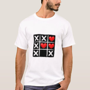 Camiseta Jogo da Velha Romântico Coração Vencedor Dia dos N
