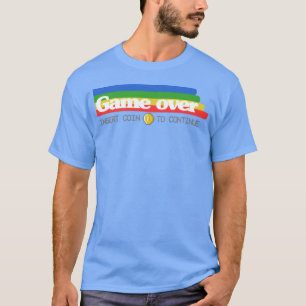 Camiseta Jogo de 8 bits sobre a moeda de 16 bits Jogos Retr