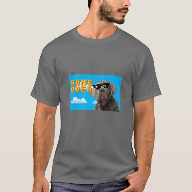 Camiseta Jogo De 8 Bits Sobre Mastiff Neopolista (Frente)
