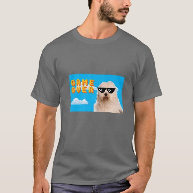 Camiseta Jogo De 8 Bits Sobre O Antigo Cão Inglês (Frente)