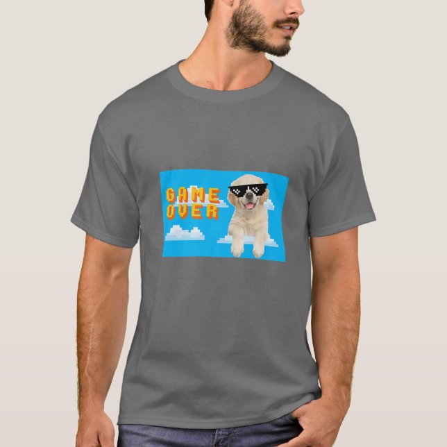 Camiseta Jogo De 8 Bits Sobre Ouro Retriever Love 2 (Frente)