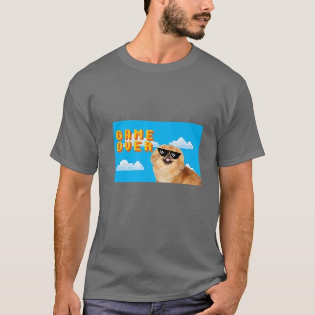 Camiseta Jogo De 8 Bits Sobre Pekingês (Frente)