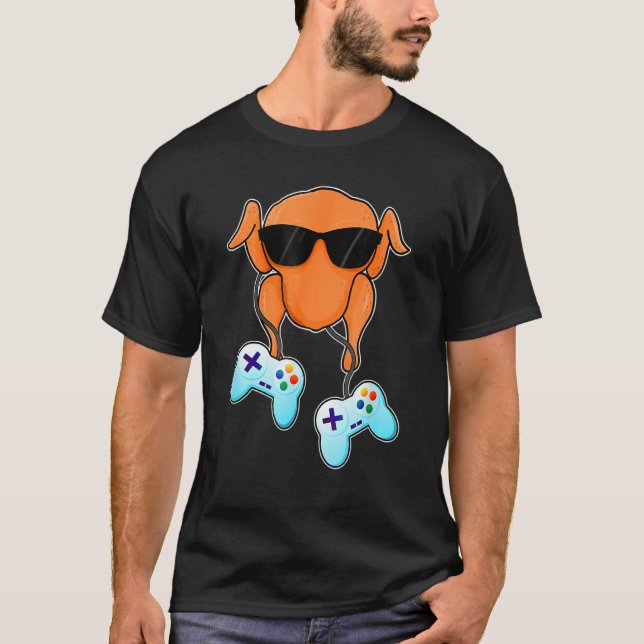 Camiseta Jogo de Ação de Graças Turquia Gaming Controller K (Frente)