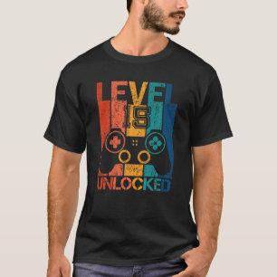 Camiseta Jogo de Aniversário do Gamer 15 do Nível 15 Desblo