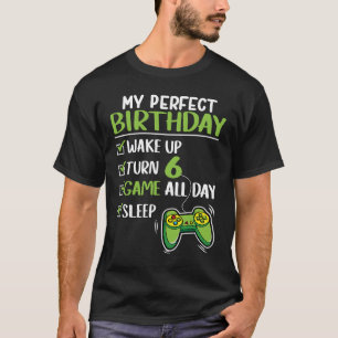 Camiseta Jogo de Aniversário do Jogador 6 de 6 Anos Meninos