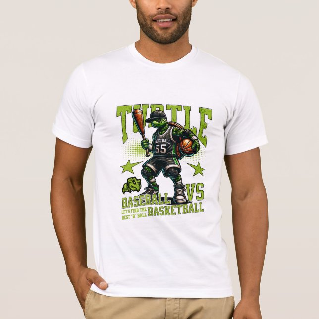 Camiseta jogo de basquete da tartaruga (Frente)