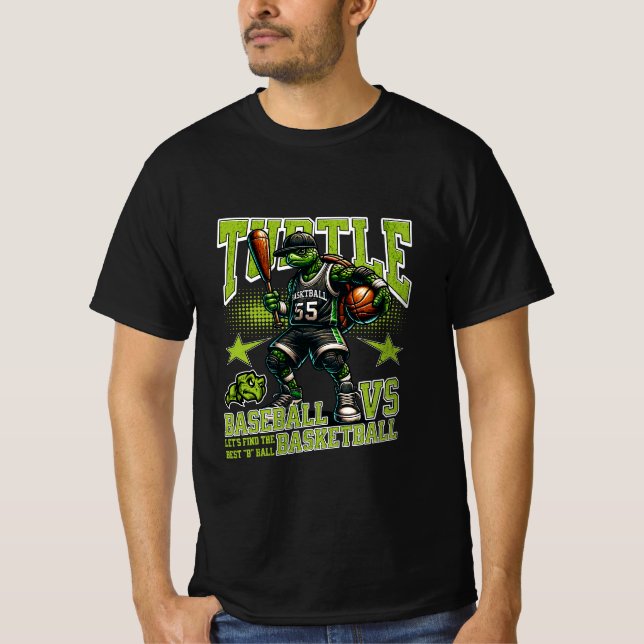 Camiseta jogo de basquete da tartaruga (Frente)