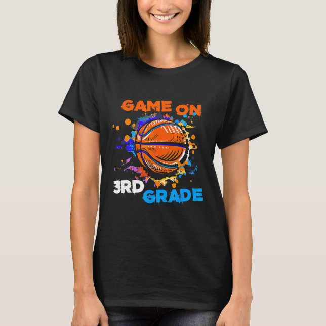 Camiseta Jogo De Basquete No 3º Ano Da rua Do Tea Escolar (Frente)
