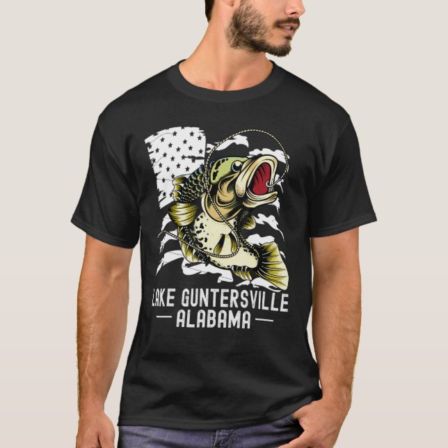 Camiseta Jogo de Bass Pesca Desportivo Lago Guntersvil (Frente)