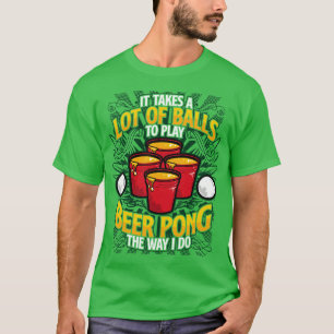 Camiseta Jogo de Bebendo de Humor Engraçado Beer Pong