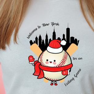 Camiseta "Jogo de beisebol da silhueta de Nova York