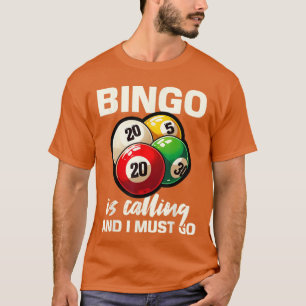 Camiseta Jogo de Bingo Engraçado Bingo está Chamando Eu Dev