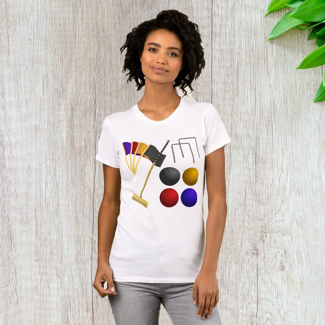 Camiseta Jogo De Camisa-T De Mulheres-Croquet (Criador carregado)