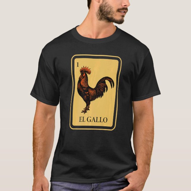 Camiseta Jogo de Cartões El Gallo Mexicano Raffle Trona (Frente)