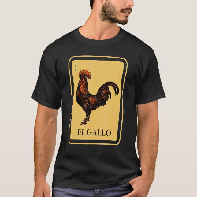 Camiseta Jogo de Cartões El Gallo Mexicano Raffle Trona (Frente)