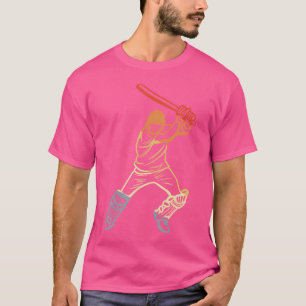 Camiseta Jogo De Cavaleiro De Críquete Do Jogador De Críque