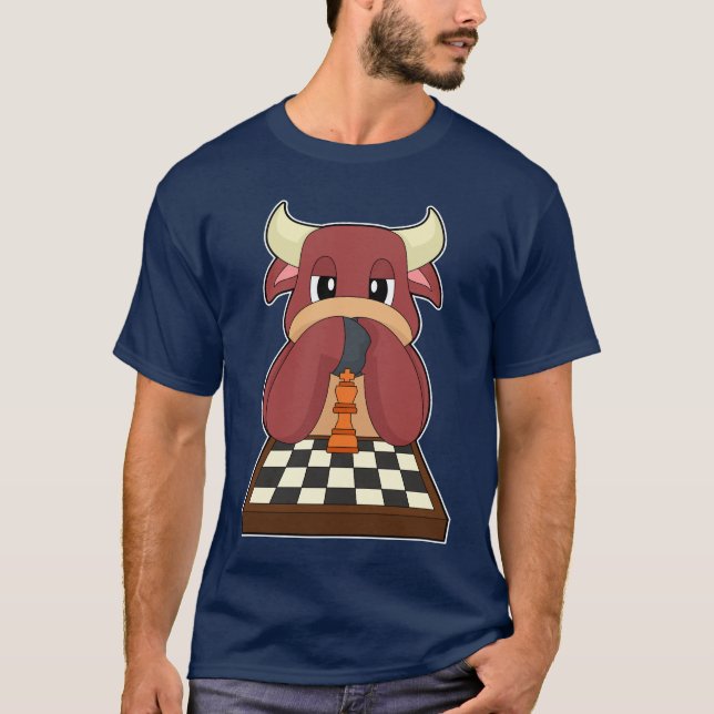 Camiseta jogo de Conselho Bull Chessboard Chess (Frente)
