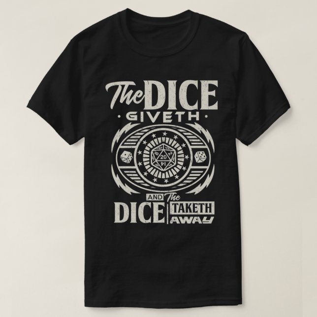 Camiseta Jogo de conselho de jogo Tabletop RPG Dice (Frente do Design)