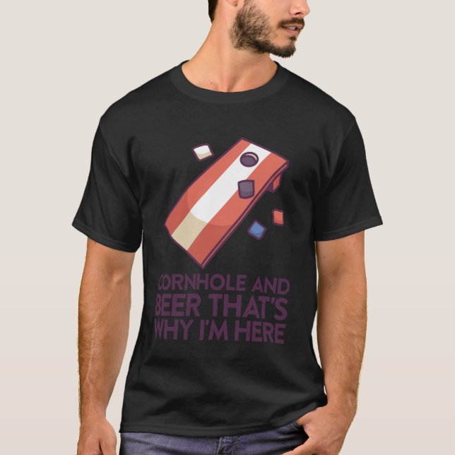 Camiseta Jogo de Cornhole com Sacos de Cornhole Tabuleiro d (Frente)