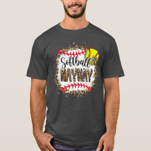 Camiseta Jogo de dia de as mães branqueado de leopardo de S