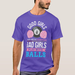 Camiseta Jogo de Esporte com Taco de Bilhar Bolas de Sinuca