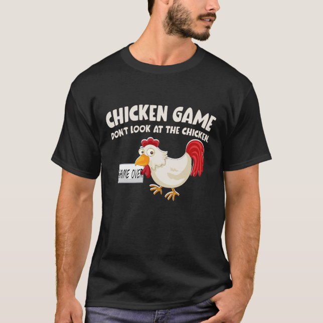 Camiseta Jogo de frango não olha para o frango engraçado (Frente)
