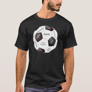 Camiseta Jogo de futebol inspirador, palavras dos esportes