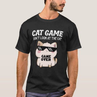Camiseta Jogo de Gato Não Olhe Para O Gato Divertido Gato P