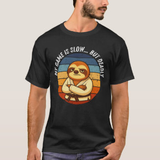 Camiseta Jogo de Jiu Jitsu do Bicho Preguiça É Lento Mas Mo
