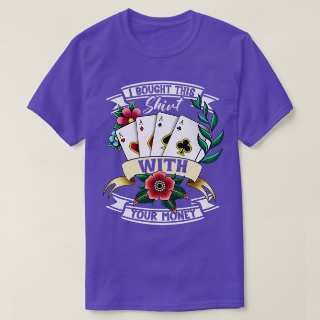 Camiseta Jogo de Jogador de Poker Engraçado (Frente do Design)