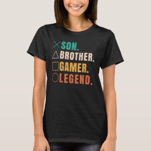 Camiseta Jogo de Jogos do Son Brother Gamer Legend Vintage
