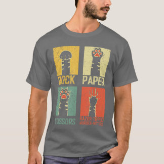 Camiseta Jogo de Mão Pedra, Papel e Tesoura Retro Humor de
