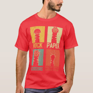 Camiseta Jogo de Mão Pedra, Papel e Tesoura Retro Humor de