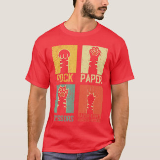 Camiseta Jogo de Mão Pedra, Papel e Tesoura Retro Humor de 