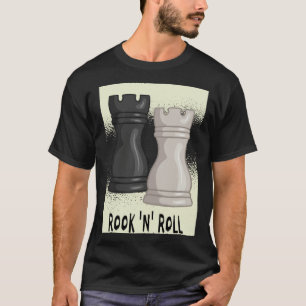 Camiseta Jogo de palavras de xadrez Rook and Roll com peça