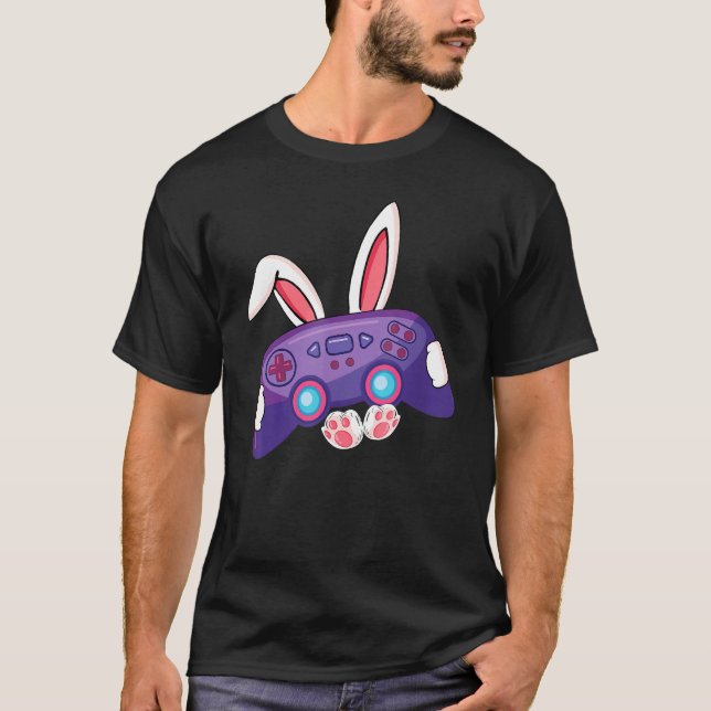 Camiseta Jogo de Páscoa do Dia de 2022, Gamepads Bunny Ears (Frente)