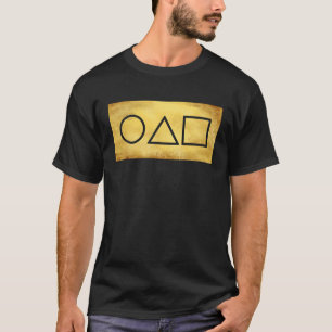 Camiseta Jogo de Placa Quadrada do Triângulo Círculo