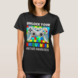 Camiseta Jogo de quebra-cabeça de videogame de conscientiza