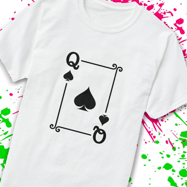 Camiseta Jogo de Rainhas Espadas da Rainha Jogando Cartões  (Criador carregado)