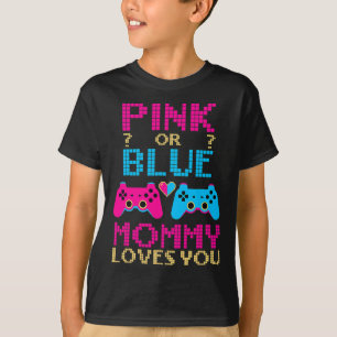 Camiseta Jogo de Revelação de Gênero Rosa ou Azul Mãe Jogad