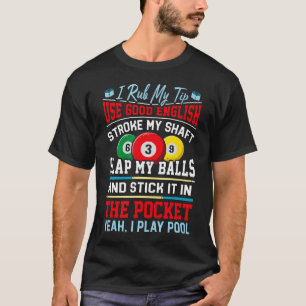 Camiseta Jogo de Sinuca de Bilhar Divertido Jogadores de Bi