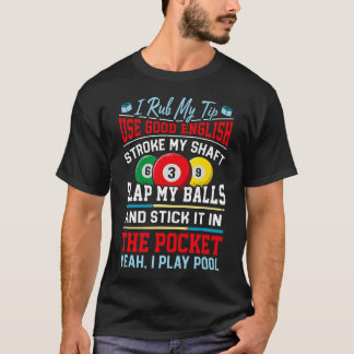 Camiseta Jogo de Sinuca de Bilhar Divertido Jogadores de Bi