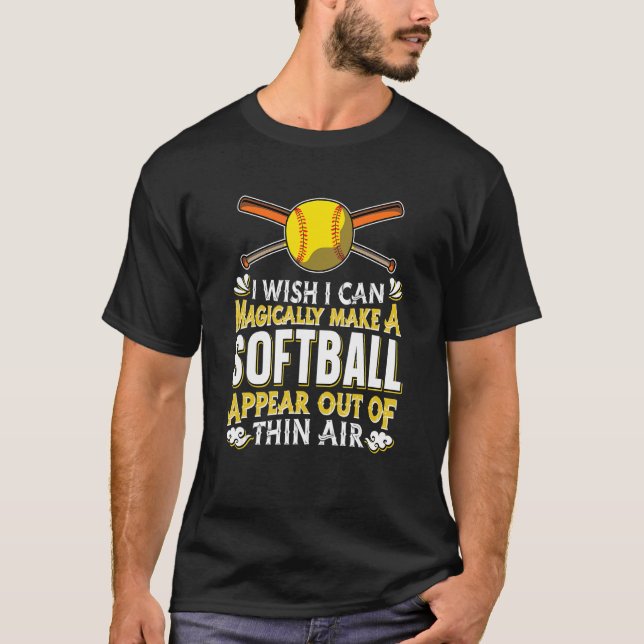 Camiseta Jogo de Softball Esporte Pitcher Catcher Magia (Frente)