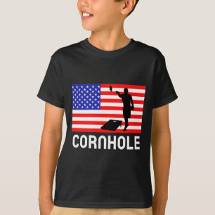 Camiseta Jogo de Tabuleiro Cornhole Homens Mulheres Bandeir