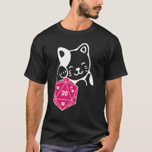 Camiseta Jogo de Tabuleiro de Dados D20 Dungeon Meowster Ca