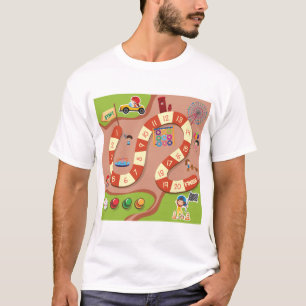 Camiseta Jogo de Tabuleiro de Trilha de Corrida Colorida pa